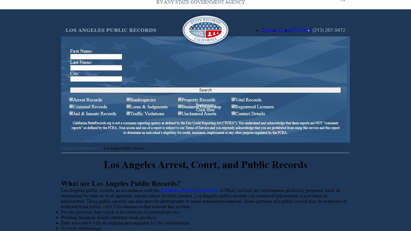 Los Angeles Arrest and Public Records - StateRecords.org